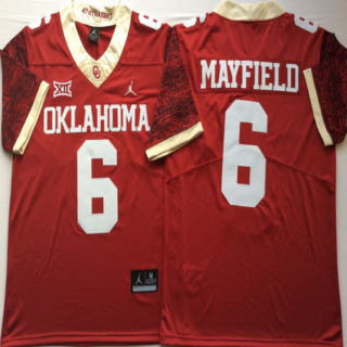 Oklahoma Sooners 6 Baker Mayfield Red 47 Game Winning Streak College Football Jersey