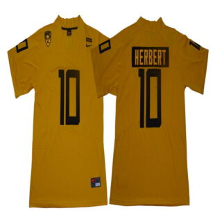 Oregon Ducks 10 Justin Herbert Yellow Nike College Football Jersey