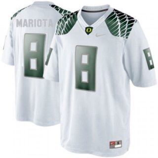 Oregon Ducks #8 Marcus Mariota Oregon Ducks- White Jersey