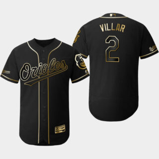 Orioles 2 Jonathan Villar Black Gold Flexbase Jersey
