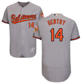 Orioles #14 Craig Gentry Grey Flexbase Authentic Collection Stitched Baseball Jersey