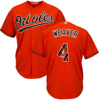Orioles #4 Earl Weaver Orange Team Logo Fashion Stitched Baseball Jersey