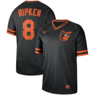 Orioles 8 Cal Ripken Jr Black Throwback Jersey