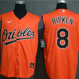 Orioles 8 Cal Ripken Jr Orange Nike Cool Base Sleeveless Jersey