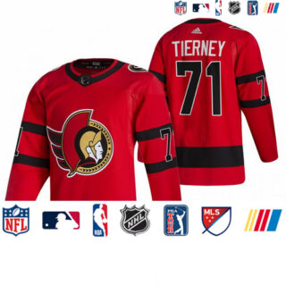 Ottawa Senators #71 Chris Tierney Red Men's Adidas 2020-21 Reverse Retro Alternate NHL Jersey