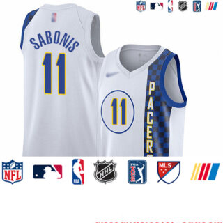 Pacers #11 Domantas Sabonis White Basketball Swingman City Edition 2019 20 Jersey