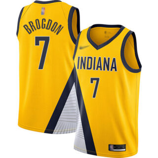 Pacers #7 Malcolm Brogdon Gold Basketball Swingman Statement Edition 2019 2020 Jersey
