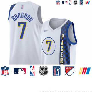 Pacers #7 Malcolm Brogdon White Basketball Swingman City Edition 2019 20 Jersey