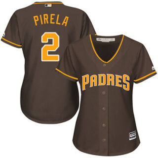 Padres #2 Jose Pirela Brown Alternate Women's Stitched Baseball Jersey