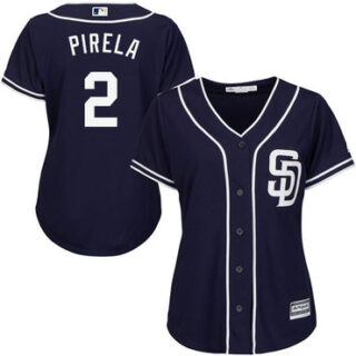 Padres #2 Jose Pirela Navy Blue Alternate Women's Stitched Baseball Jersey