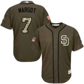 Padres #7 Manuel Margot Green Salute to Service Stitched Baseball Jersey