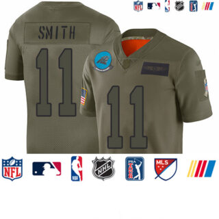 Panthers #11 Torrey Smith Camo Men's Stitched Football Limited 2019 Salute To Service Jersey
