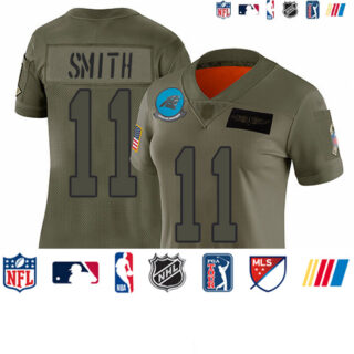Panthers #11 Torrey Smith Camo Women's Stitched Football Limited 2019 Salute to Service Jersey