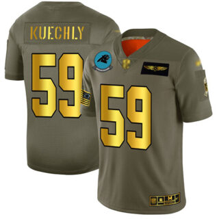 Panthers #59 Luke Kuechly Camo Gold Men's Stitched Football Limited 2019 Salute To Service Jersey