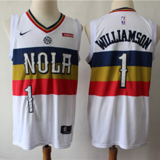 Pelicans 1 Zion Williamson White Earned Edition Nike Swingman Jersey