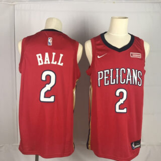 Pelicans 2 Lonzo Ball Red Nike Swingman Jersey