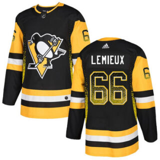 Penguins 66 Mario Lemieux Black Drift Fashion Adidas Jersey