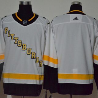 Penguins Blank White 2020-21 Reverse Retro Adidas Jersey
