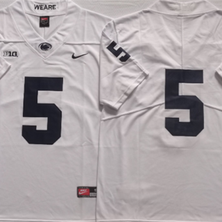 Penn State Nittany Lions #5 White Stitched Jersey