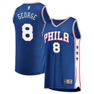 Men's Philadelphia 76ers #8 Paul George Blue Jersey