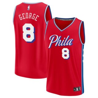 Men's Philadelphia 76ers #8 Paul George Red Jersey