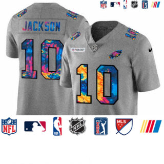 Philadelphia Eagles #10 Desean Jackson Men's Nike Multi-Color 2020 NFL Crucial Catch NFL Jersey Greyheather