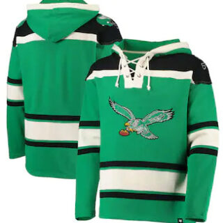 Philadelphia Eagles '47 Throwback Lacer Pullover Hoodie u2013 Kelly Green