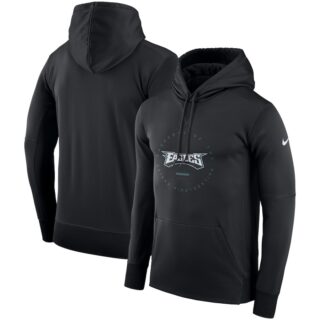 Philadelphia Eagles Nike Sideline Property Of Wordmark Logo Performance Pullover Hoodie Black