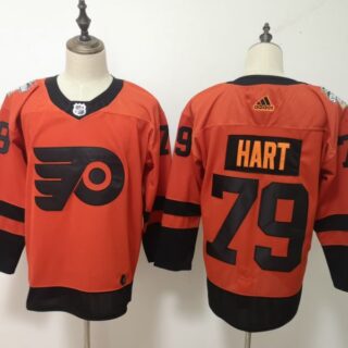 Philadelphia Flyers #79 Carter Hart Orange 2019 NHL Stadium Series Jersey