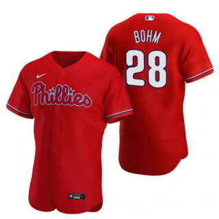 Philadelphia Phillies #28 Alec Bohm Red Alternate Jersey