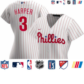 Philadelphia Phillies #3 Bryce Harper Nike Women's Home 2020 MLB Player Jersey White