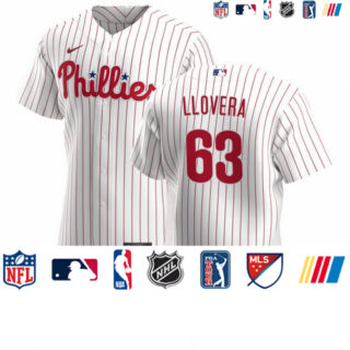 Philadelphia Phillies #63 Mauricio Llovera Men's Nike White Home 2020 Authentic Player MLB Jersey