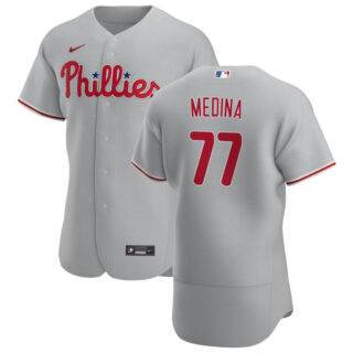 Philadelphia Phillies #77 Adonis Medina Men's Nike Gray Road 2020 Authentic Player MLB Jersey