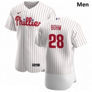 Philadelphia Phillies 28 Alec Bohm Men Nike White Home 2020 Authentic Player MLB Jersey