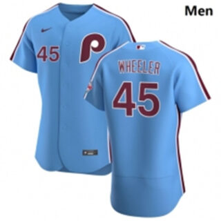 Philadelphia Phillies 45 Zack Wheeler Men Nike Light Blue Alternate 2020 Authentic Player MLB Jersey