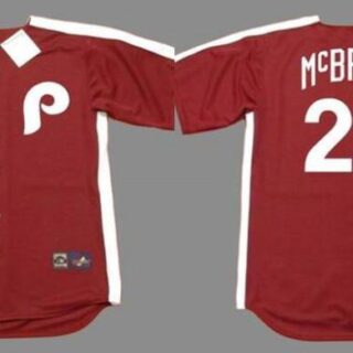 Phillies 21 Bake Mcbride Red 1979 Throwback Jersey