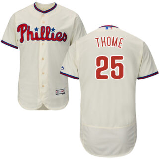 Phillies #25 Jim Thome Cream Flexbase Authentic Collection Stitched Baseball Jersey