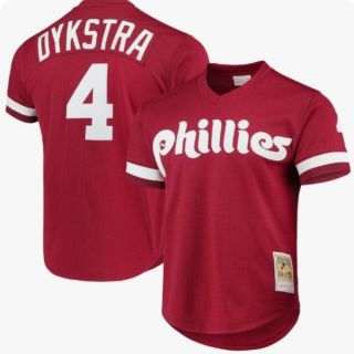 Phillies #4 Lenny Dykstra 1991 Maroon Jersey