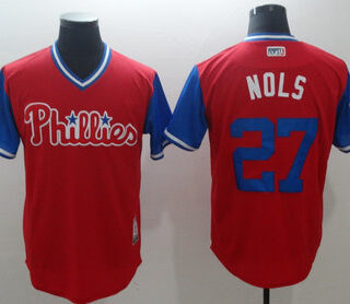 Phillies 27 Aaron Nola Nols Red 2018 Players' Weekend Authentic Team Jersey