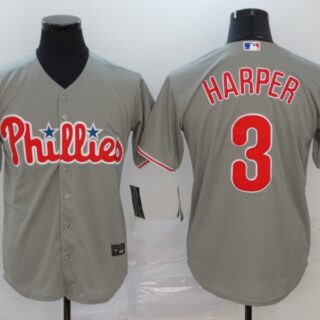 Phillies 3 Bryce Harper Gray 2020 Nike Cool Base Jersey