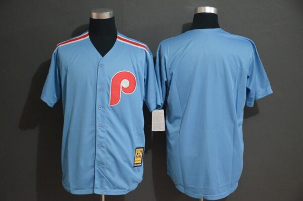Phillies Blank Light Blue Cool Base Cooperstown Jersey
