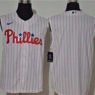 Phillies Blank White Nike Cool Base Sleeveless Jersey