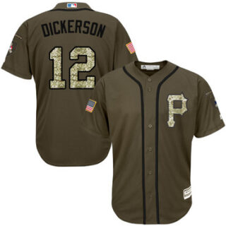 Pirates #12 Corey Dickerson Green Salute to Service Stitched Baseball Jersey