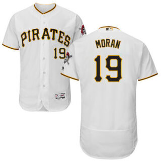 Pirates #19 Colin Moran White Flexbase Authentic Collection Stitched Baseball Jersey
