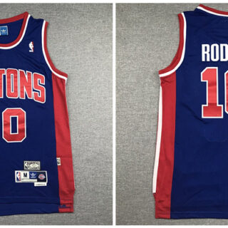 Pistons 10 Dennis Rodman Navy Hardwood Classics Jersey