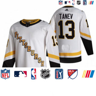 Pittsburgh Penguins #13 Brandon Tanev White Men's Adidas 2020-21 Reverse Retro Alternate NHL Jersey