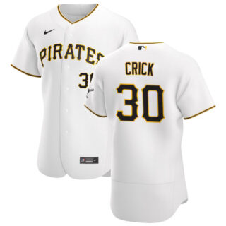 Pittsburgh Pirates #30 Kyle Crick Men's Nike White Home 2020 Authentic Player MLB Jersey