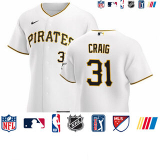 Pittsburgh Pirates #31 Will Craig Men's Nike White Home 2020 Authentic Player MLB Jersey