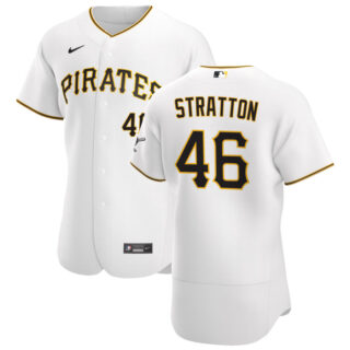 Pittsburgh Pirates #46 Chris Stratton Men's Nike White Home 2020 Authentic Player MLB Jersey