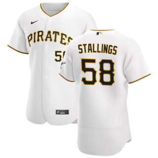 Pittsburgh Pirates #58 Jacob Stallings Men's Nike White Home 2020 Authentic Player MLB Jersey